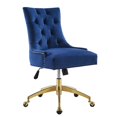 thumbnail image 3 of Modway Regent Tufted Performance Velvet Swivel Office Chair, Gold Navy, 3 of 4
