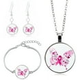thumbnail image 1 of WIFKLSIIPG Flying Angel Wing Ribbon Necklace Bracelet Earrings Set for Women Rose Flower Cancer Awareness Jewelry, 1 of 3