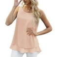 thumbnail image 7 of yillto Plus Size Top for Womens Chiffon Sleeveless Blouse Crew Neck Loose Summer Dressy Work Office Shirt, 7 of 7