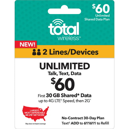 Total Wireless $60 Shared* Family Plan (Email