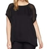 Womens Top Plus Sheer Short Sleeve 3X