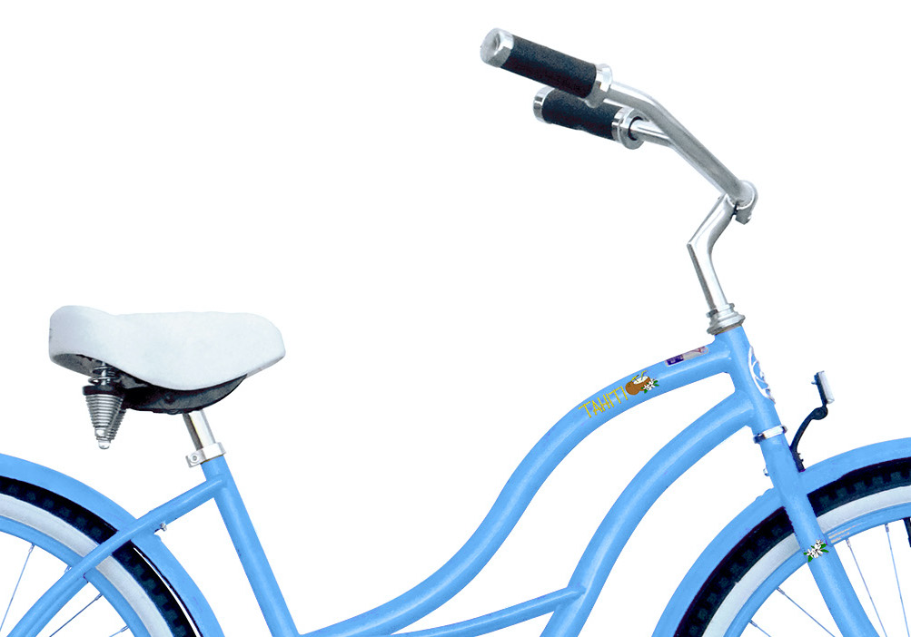 Wonder Wheels 26" Beach Cruiser Coaster Brake Stainless Steel Spokes One Piece Crank Alloy Baby Blue Rims 36H W/ Fenders - Baby Blue