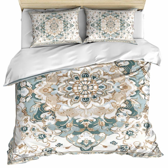 Boho Aztec Bedding 3 Piece Duvet Cover Set Queen Size, Tribal Southwest Ethnic Abstract Pattern Soft Microfiber Comforter Cover with Zipper Closure & Pillowcases, Wrinkle & FadeResistant Quilt Cover