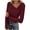 Wine, variant on Womens Long Sleeve V Neck Wine Top Stretchy Basic Slim Fit Crossover Layering Blouse,Size S