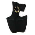 thumbnail image 5 of Gold Plated Bamboo Hoop Earrings-30mm, 5 of 5