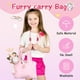thumbnail image 3 of Muñeca bailarina con forma de unicornio de peluche con bolsa de transporte y acceso., 3 of 7