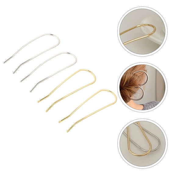 LOLIPPYY 4 Pcs Épingles à Cheveux en Alliage en Forme de U Fourchettes à Cheveux en Métal Coiffe Élégante pour Voyage Fête et Usage Quotidien