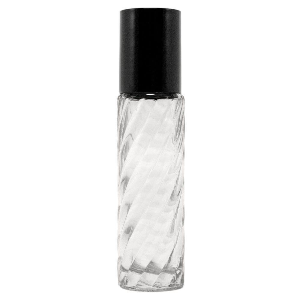 Pack of 12 Fancy Swirl Roll on Refillable Glass Perfume Bottle Purse