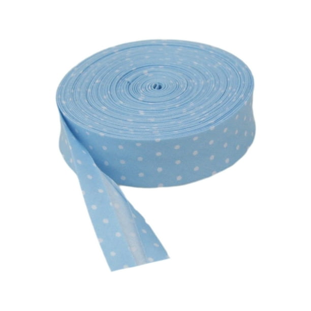 Toystoory Cinta de encuadernación al bies de un solo pliegue para acabados de bordes precisos y duraderos Cinta al bies de algodón de moda Tela de costura y artesanía pequeño cielo azul