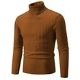 thumbnail image 2 of Yuyuzo Mens Sweaters Turtleneck Slim Fittted Cable Knitted Casual Pullover Lightweight Ribbed Long Sleeve Tops, 2 of 4
