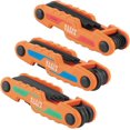 thumbnail image 1 of TRAHOO-Klein Tools 70543 3-Piece Compact Folding Hex Key Set, Metric, SAE, Torx Sizes, 25 Keys, Industrial Strength Heat Treated Alloy Steel, 1 of 4