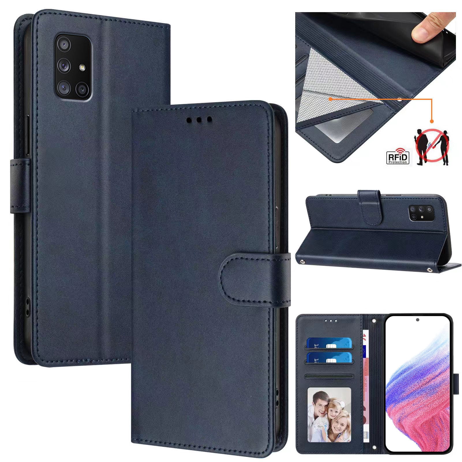 Samsung Galaxy A71 5G Case ,RFID Blocking Cover Crossbody Lanyard Flip Leather Wallet Case for Samsung Galaxy A71 5G