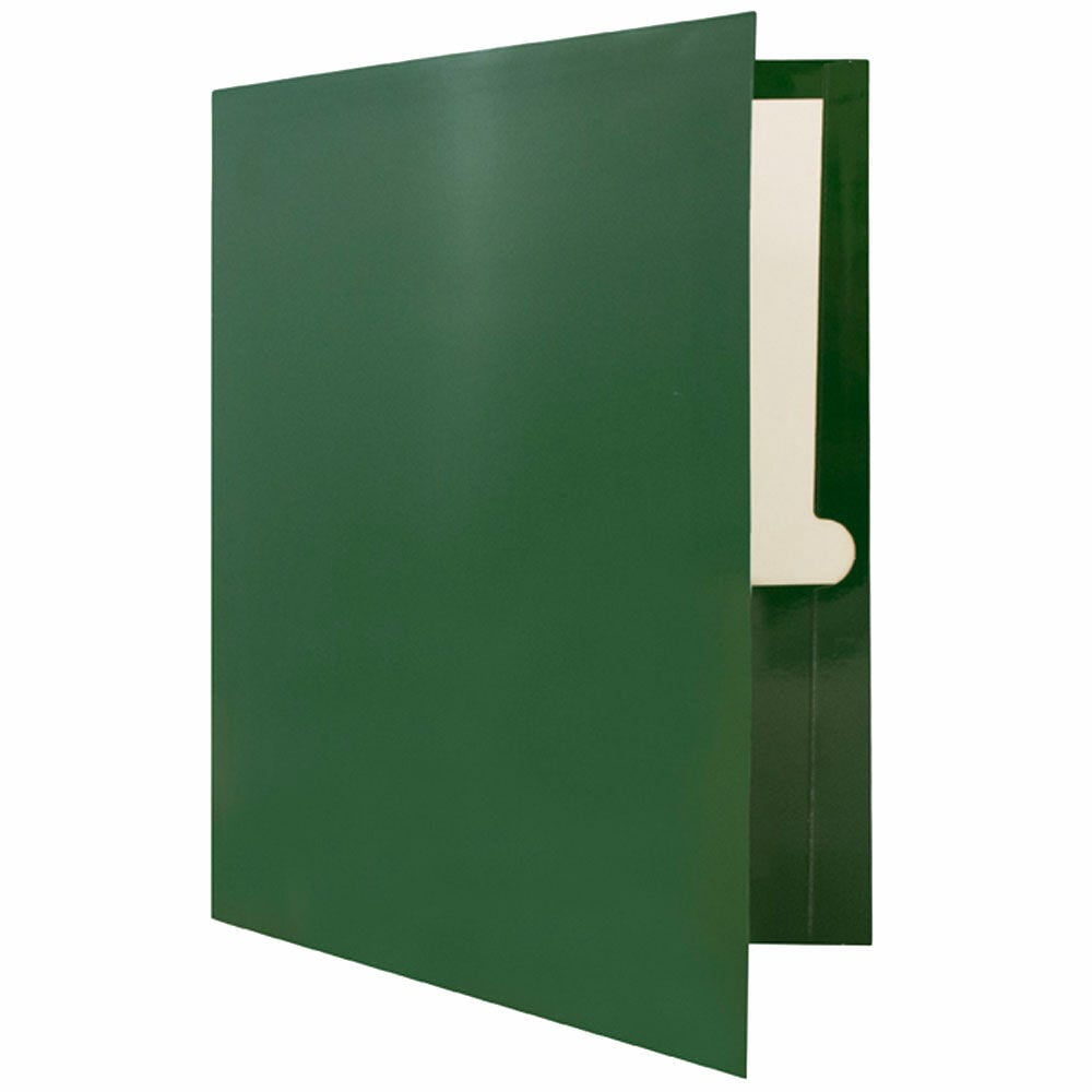 JAM Paper Laminated Two Pocket Glossy Folders, Green, 3/Pack