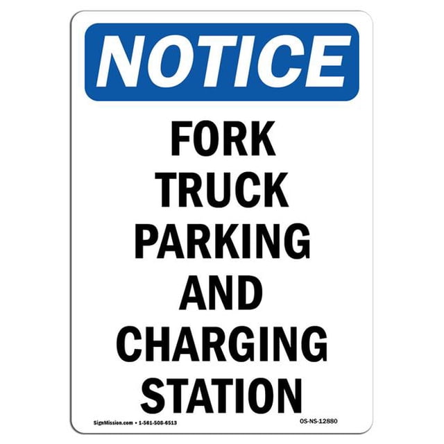 SignMission OS-NS-D-57-V-12880 Panneau d'Avis OSHA - Station de Stationnement et de Charge pour Fourche