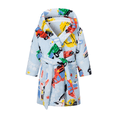 thumbnail image 3 of LYMAYTER Hooded Bathrobe for Toddler Boys Cartoon Car Print Robe Soft Warm Bathrobe With Pockets 2-12Y, 3 of 10