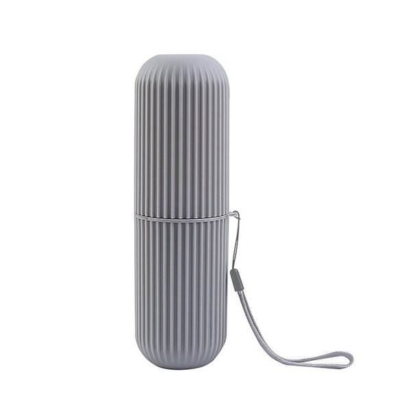Caja de cepillo de dientes a rayas, juego portátil de viaje, vaso multifuncional para cepillo de dientes, vaso cilíndrico para gárgaras, soporte para cepillos de dientes, caja de almacenamiento, vaso