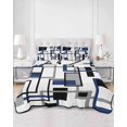thumbnail image 3 of Navy Blue Black Grey Geometric Twin XL Size Down Alternative Comforter,Lightweight Comforter Quilt Bedding Set with Pillow Shams Middle Century Modern Abstract Art Bed Comforter Duvet Insert 68"x98", 3 of 7