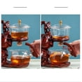 thumbnail image 2 of Tea Cup Set Magnetic Water Diversion Rotating Cover Bowl Heat-Resistant Glass Tea Set Automatic Tea Maker Lazy Kungfu Teapot Drinking Teapots & Coffee Servers Travel Tea Set, 2 of 7