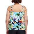 thumbnail image 2 of Ocean Blues Women's Plus Size Tankinis Long Torso Swimwear Top Only Loose Fit Blouson Tankini Top Black Bathing Suit Size 4XL, 2 of 8