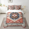 thumbnail image 2 of Manfei Ancient Aztec Theme 7-Piece Twin Bedding Sets,Boho Tribal Flower Bedding Comforter Set,Orange Gray Sheet Sets For Adults,Ultra Soft Home Decor Reversible, 2 of 8