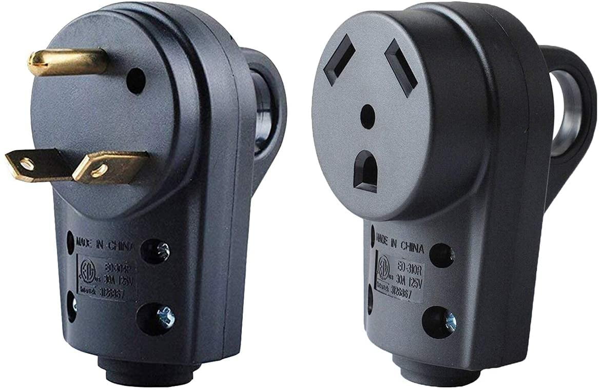 30 Amp RV Plug Male and Female Plug Set Upgraded with Handle