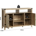 thumbnail image 2 of 59.1" Rattan Farmhouse Liquor Cabinet with Wine Racks, Boho Sideboard Buffet Cabinet with Storage,  for Home ，Living Dining Room Entryway, 2 of 7