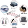 thumbnail image 3 of 30 Piezas Ganchos con Pinzas para Pantalones y Faldas - Perchas con Clip Antideslizante, Acero Inoxidable con Goma Protectora - Organizador de Jeans y Ropa sin Arrugas Gancho Giratorio (Rosa), 3 of 7