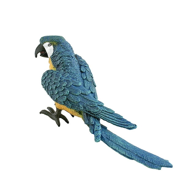 Ornements Réalistes d'Oiseau Perroquet Artificiel Mignon pour Porche Extérieur Intérieur Bleu Maison