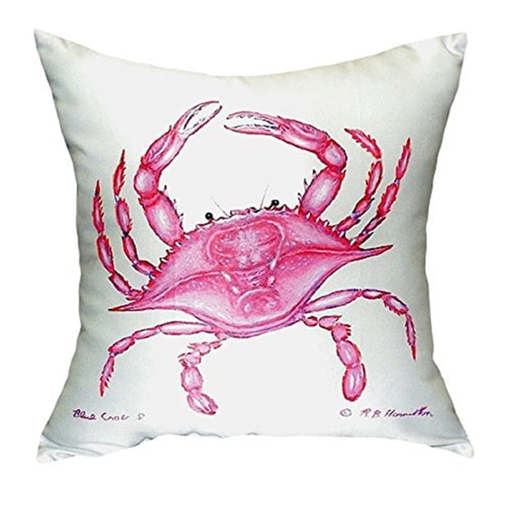 Pink Crab No Cord Pillow 18x18