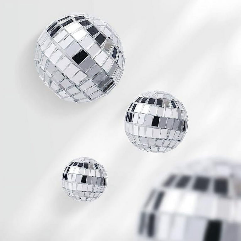 Hebalg 30 Pieces Disco Ball Cupcake Toppers Mini Disco Ball Picks