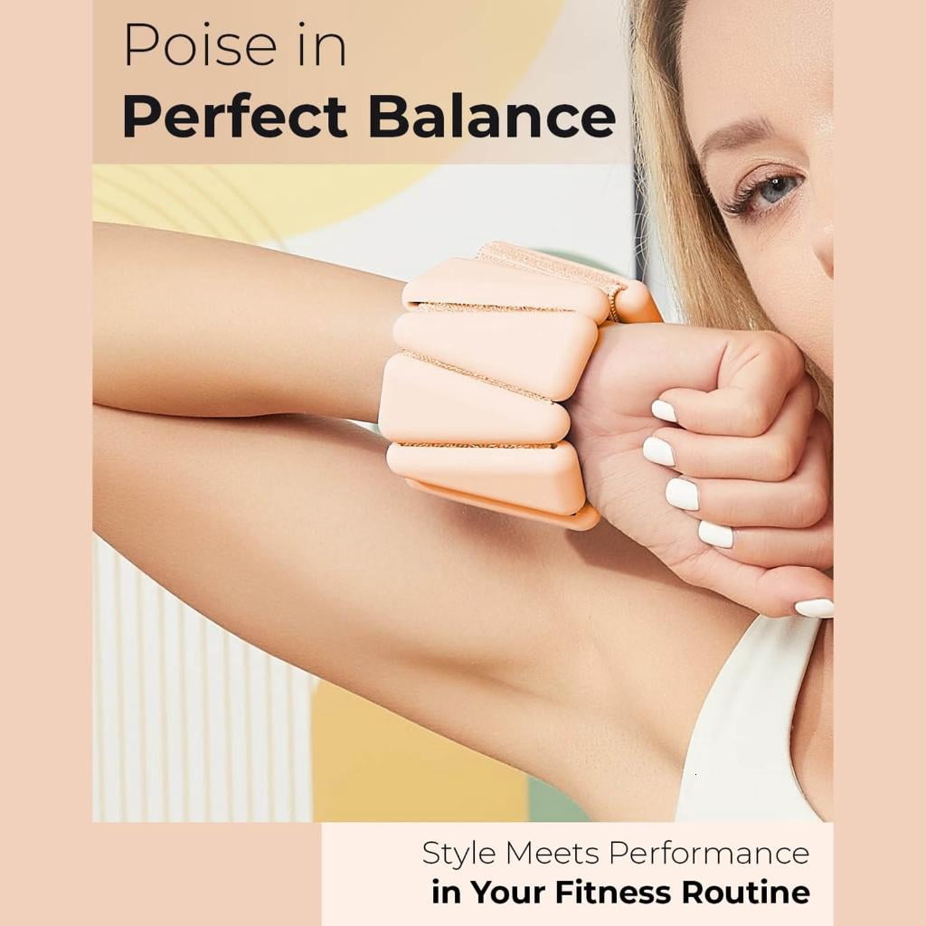 Yihuala 1 Pair Adjustable Silicone Weights Band for Ankle Wrist Leg Training Resistance Comfortable