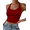 Deep Red, variant on Women Halter Top Backless Scroop Neck Slim Stretchy Ribbed Knit Camisole Crop Tops