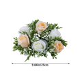 thumbnail image 3 of Rose Candle Wreath Artificial Silk Flower Ring Leaf Candle Wreath Wedding Valentine Day Party Table Candlestick Decorations Yellow, 3 of 6