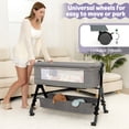 thumbnail image 6 of Baby bassinet bedside cot, portable folding cot, breathable mesh fabric, storage basket,Light Gray, 6 of 6