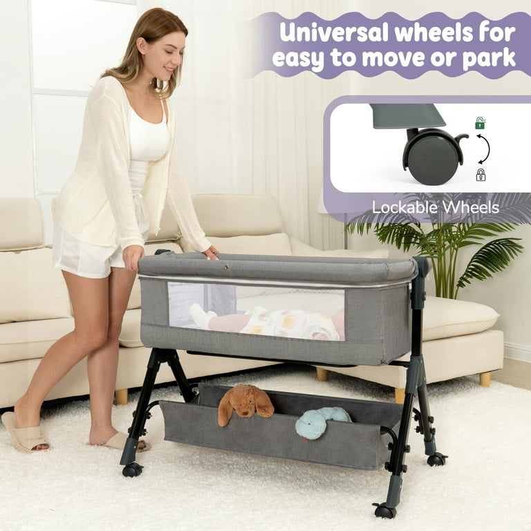 kmaier Baby Bassinet Sleeper, Adjustable Bedside Crib