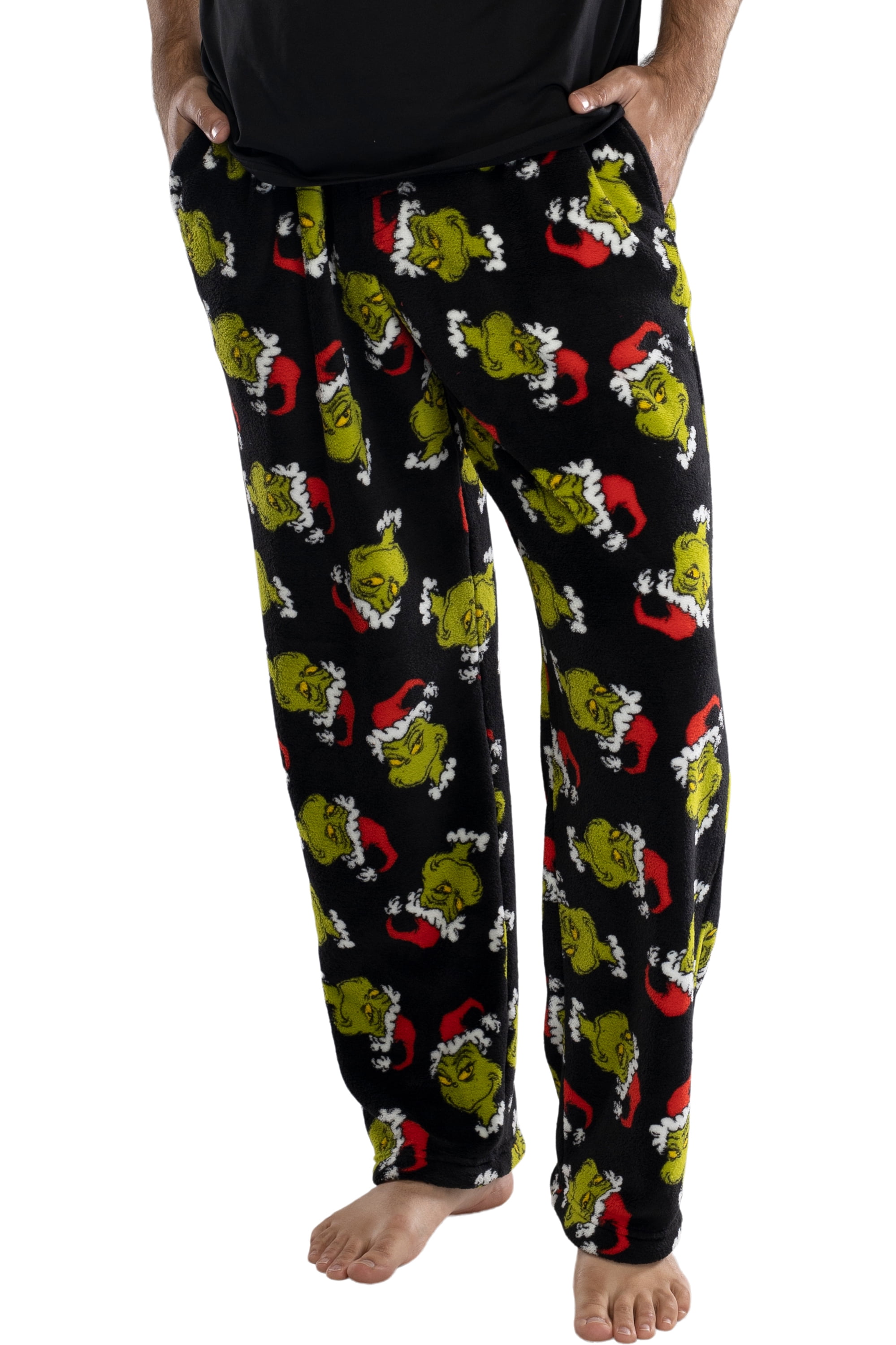 Dr. Seuss Mens The Grinch Sneaky Plush Pajama Pants (Medium) - Walmart.com
