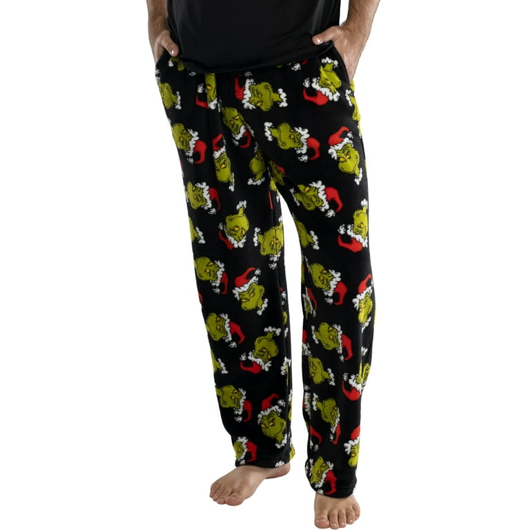 Dr. Seuss Mens The Grinch Sneaky Plush Pajama Pants X Large Walmart