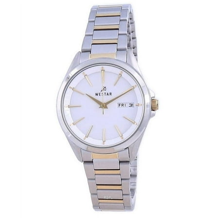 Westar Women's 16 mm White Dial Two Tone Stainless Steel Wristwatch, Multicolor, (40212 CBN 101)
