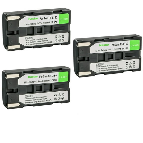 Kastar 3-Pack Battery SB-L160 Replacement for Samsung SB-L110A SBL110A, SB-L160 SBL160, SB-L320 SBL320, SB-L480 SBL480 Battery, Medion MD9014 VP-SCD55 VPL600 VPL700 VPL800 VPL900 Battery