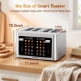 thumbnail image 2 of Mecity 4 Slice Touchscreen Toaster, Stainless Steel Wide Slot Toaster with Dual Independent Controls, 6 Bread Presets & 6 Shade Settings, Countdown Timer, Memory Function, Defrost, 1700W, 2 of 10