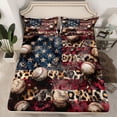 thumbnail image 2 of Homewish Baseball Game Bed Sheets,Cheetah Pattern King Sheets,Cartoon Stras Print Sheet Set For Boys Kids,Super Cozy Room Decor,4 Pieces, 2 of 7