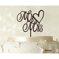 thumbnail image 1 of "Mr & Mrs Wedding Cake Topper Custom Brown Cake Topper Color Option Available 5""-6"" Inches Wide", 1 of 1