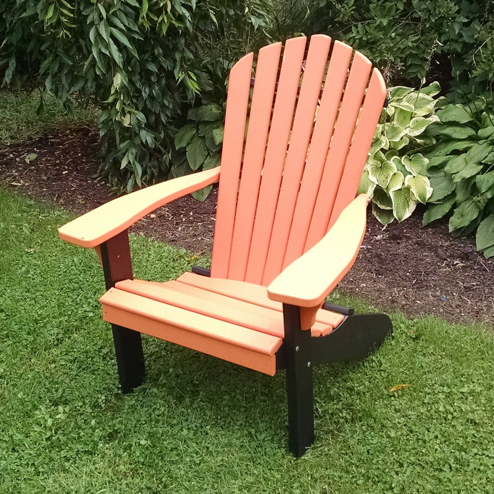 A & L Recycled Plastic TwoTone Fanback Adirondack Chair