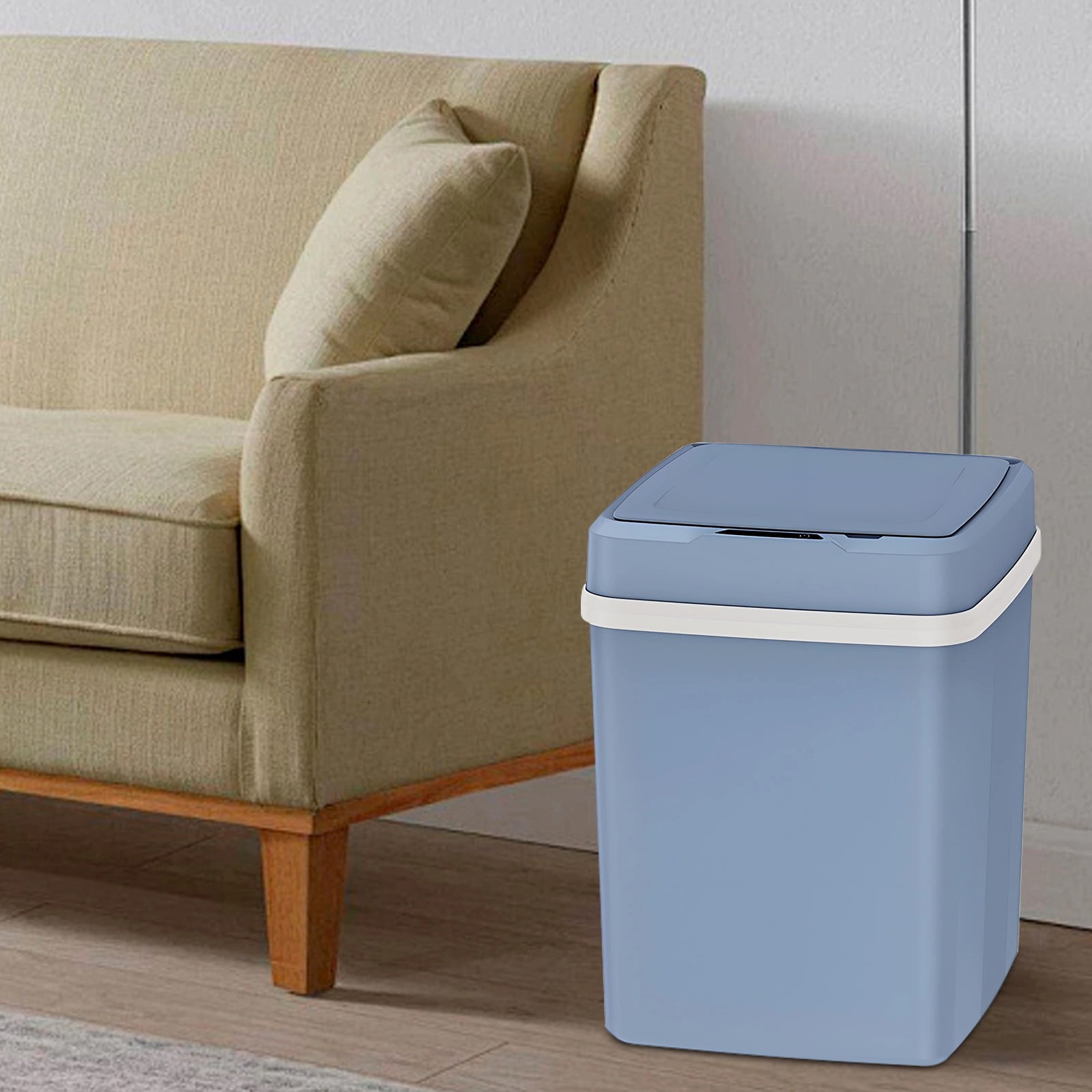 Automatic Touchless Sensor Bin, 12 L Trash Bin for Kitchen and Bathroom, Built-In Lithium Battery, Waterproof Trash Can, Triple Modes, Blue