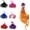 Black, variant on Chicken Hats for Hens Tiny Pets Animals Funny Chicken Accessories Mini Feather Top Hat with Adjustable Elastic Chin Strap and Rose for Hamster Parrot Bird Snake Animals Show Costum