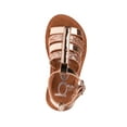 thumbnail image 3 of bebe Girl's Shiny Gladiator Flat Sandals with Glittery Strap Design - Flat Sandals for Toddler, Rose Gold, 7, 3 of 8