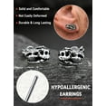 thumbnail image 4 of FaithHeart Dinosaur Stud Earrings for Men Stainless Steel Dino Earrings Studs Cartilage Tragus Piercing Jewelry Gifts for Friends Grandson Birthday, 4 of 11