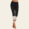 thumbnail image 2 of Women Casual Cropped Denim Cropped Jeans Lace Trousers Elastic Summer Pants, 2 of 6