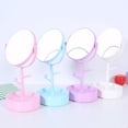 thumbnail image 4 of Amdohai Ladies desktop rotating makeup mirror dressing table with storage box creative double-sided princess mirror purple, 4 of 8