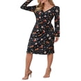 thumbnail image 1 of PENGXIANG Cartoon Imprimé Robe pour les Femmes avec Manches Longues et Col en V Parfait pour Noël, 1 of 7